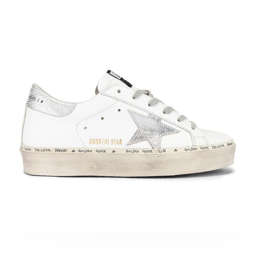 Golden Goose Hi Star Sneakers, NIB Auth white, silver